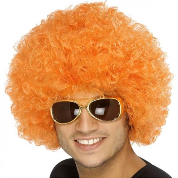 Parrucca afro pazza arancione