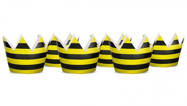6 bees party crowns 10cm 3