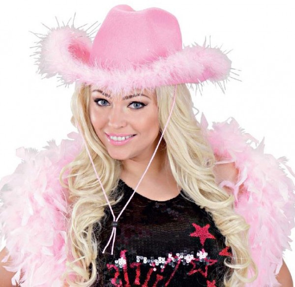 Amanda roze cowgirl hoed