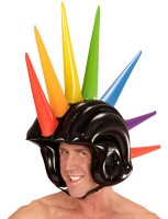 Vorschau: Aufblasbarer Punk Helm Mit Spikes 90 cm