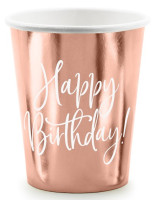 6 mugs Happy Birthday or rose 260ml