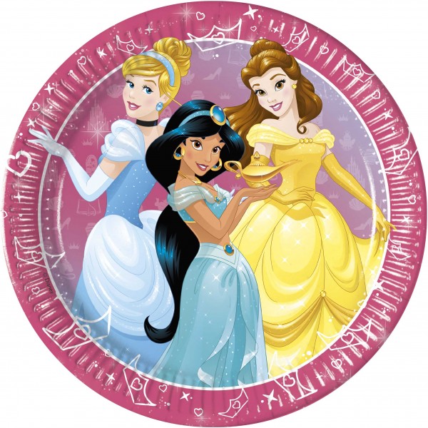 8 piatti di carta Royal Disney Princess 23 cm