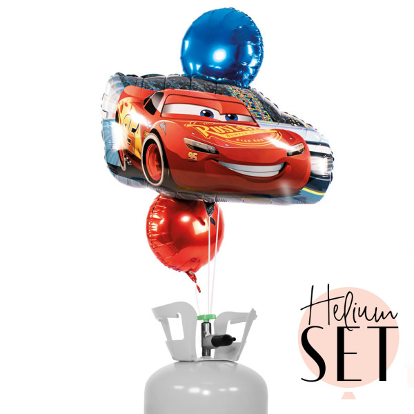 Lightning McQueen Ballonbouquet-Set mit Heliumbehälter