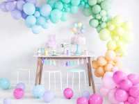 Oversigt: 100 feststjerner balloner babyblå 30 cm