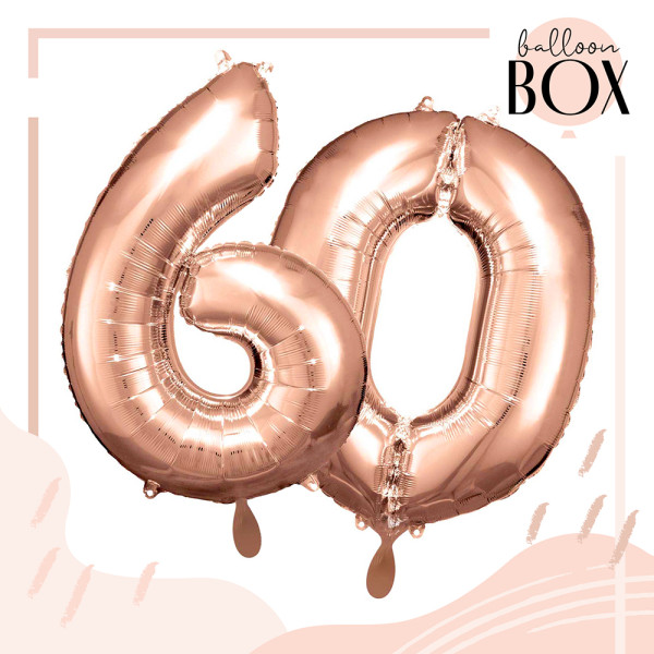 10 Heliumballons in der Box Rosegold 60