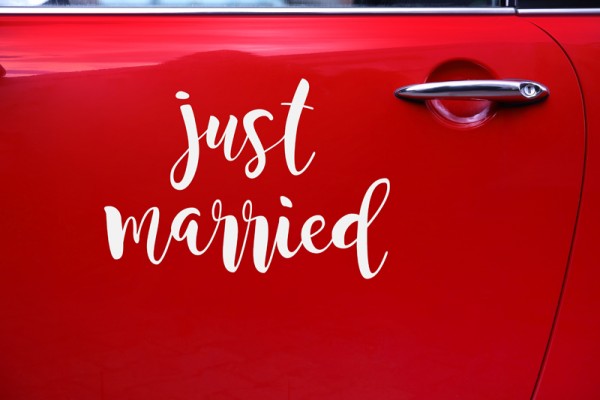 Just married bumper sticker 33 x 45cm 4