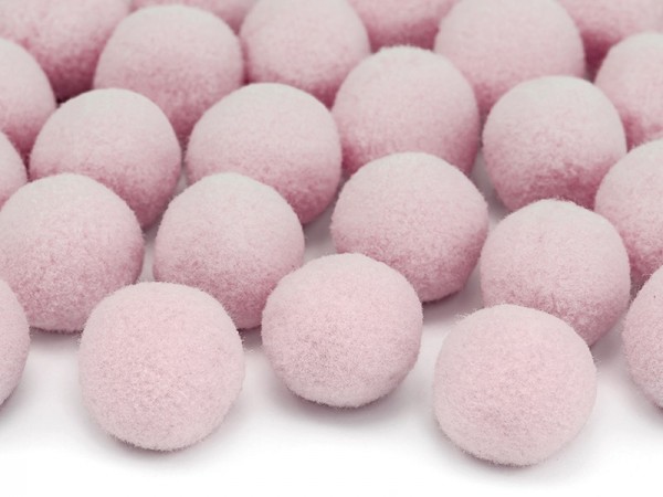 20 mini pompoms sprinkle decoration pink