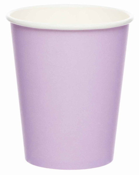 8 purple lavender paper cups 227ml