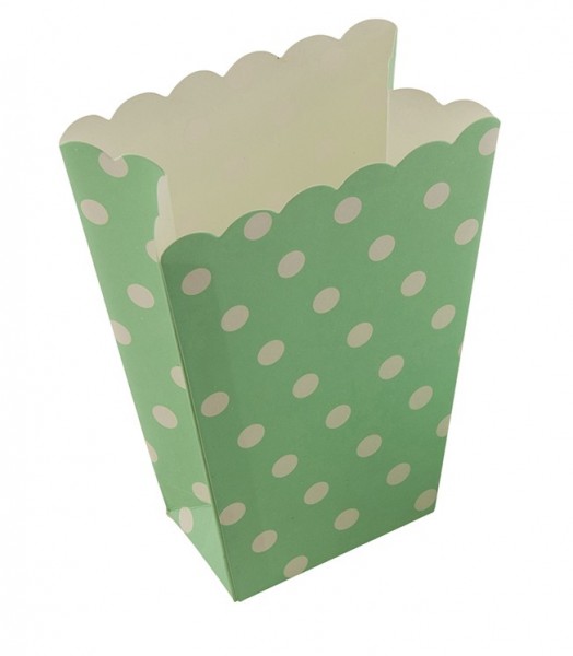 Dots fun groen popcorn snackzakje set van 8