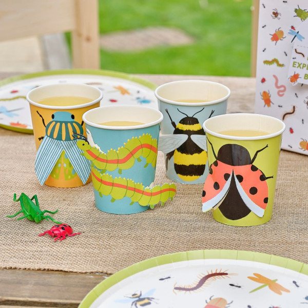 8 colorful beetle parade paper cups 250ml