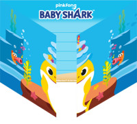 8 biglietti d'invito Baby Shark Family