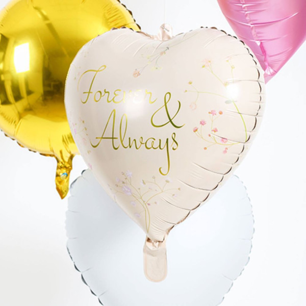 Folieballon hart Forever and Always 45cm