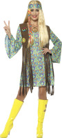 Vista previa: Disfraz de hippie flower power con chaleco con flecos