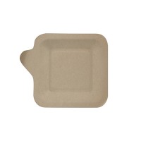 Preview: 50 sugar cane finger food plates with handle natural