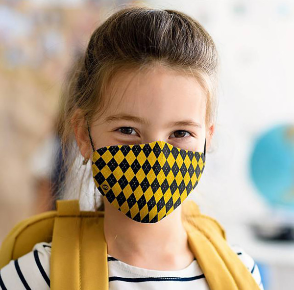 Mund Nasen Maske Zauberschule gelb für Kids