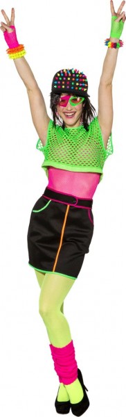 Stylish disco skirt with neon stripes 4