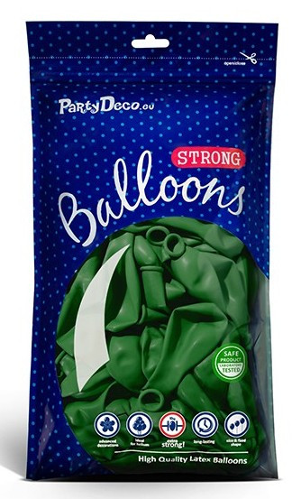 10 party star balloons fir green 27cm