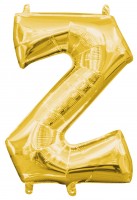 Mini foil balloon letter Z gold 35cm