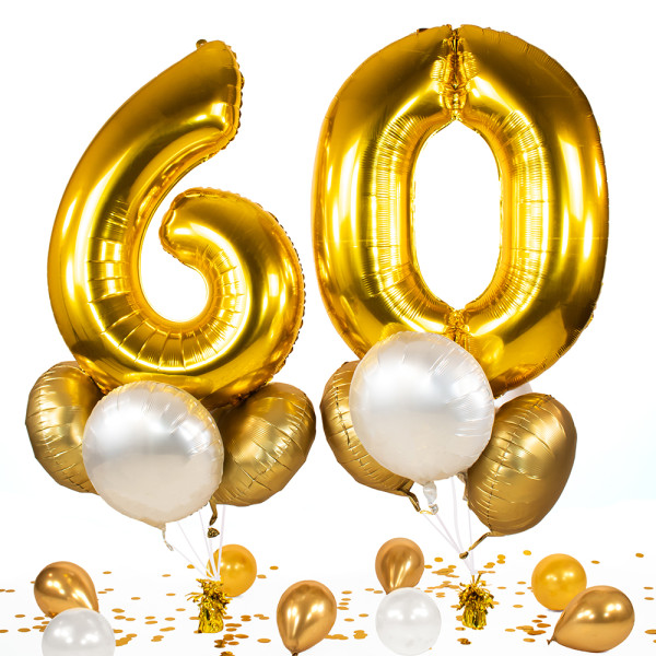 10 Heliumballons in der Box Golden 60