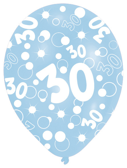 6 balloner Bubbles 30 års fødselsdag farverig 27,5 cm 7