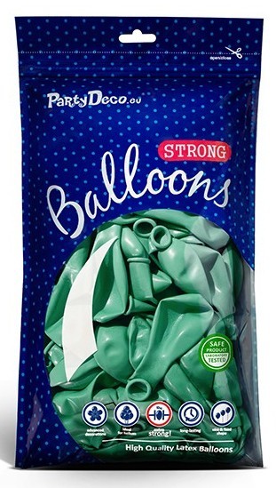 100 Partystar metallic balloons aquamarine 27cm 2