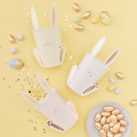 Preview: 8 Rosy Bunny paper cups 255ml