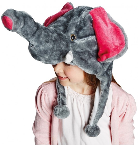 Plush elephant hat for kids