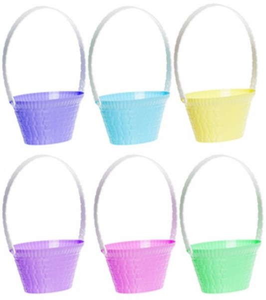 6 cestas de Pascua de colores 10cm