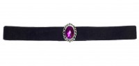 Preview: Black choker with purple gemstone
