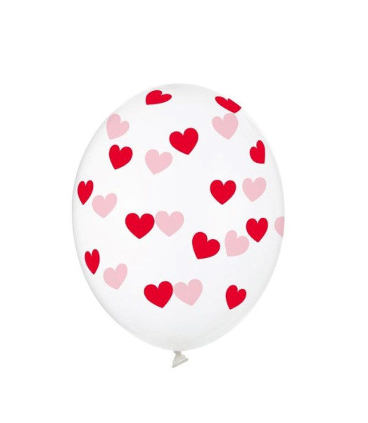 6 transparante ballonnen True Love 30cm