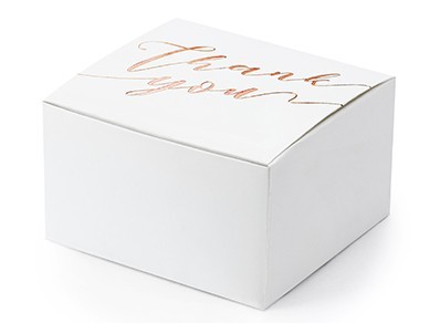 10 scatole regalo "Thank you" rosa dorato