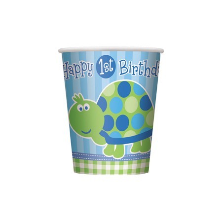 8 turtle Toni's 1st birthday party paper cup 266ml