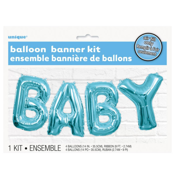 Baby Boy Felix Folienballon Girlande Eisblau 2