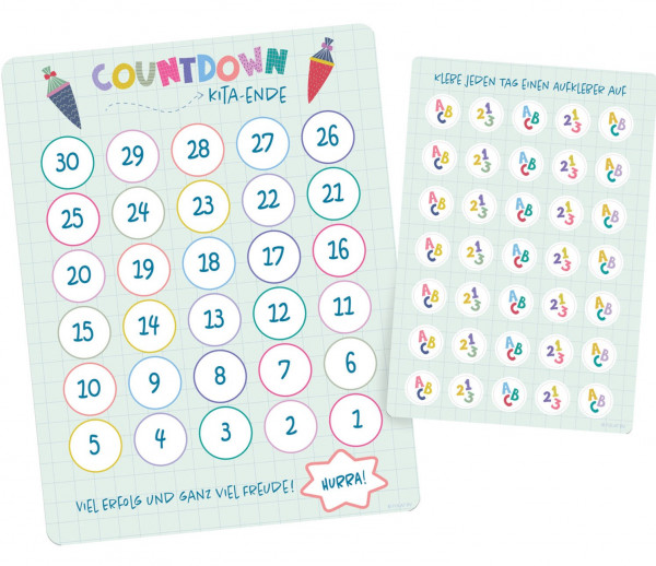 Einschulung Countdown Kalender 23,5 x 18cm