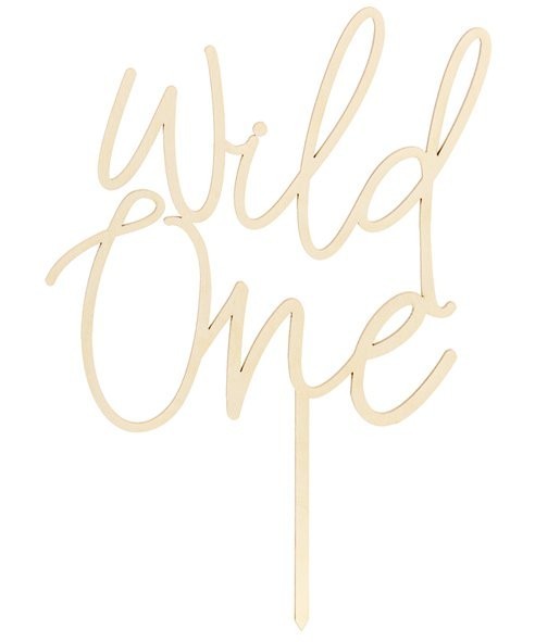 Cake Topper Wild One Hout Taartdecoratie 1e Verjaardag