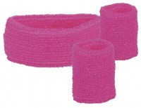 Pink 80s sweatbands, set of 3