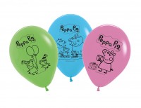 Preview: 5 Peppa Pig rainbow balloons 30cm