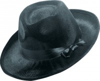 Mafia hat with black satin ribbon