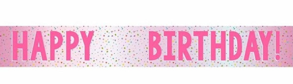 Personalized pink birthday banner 174cm