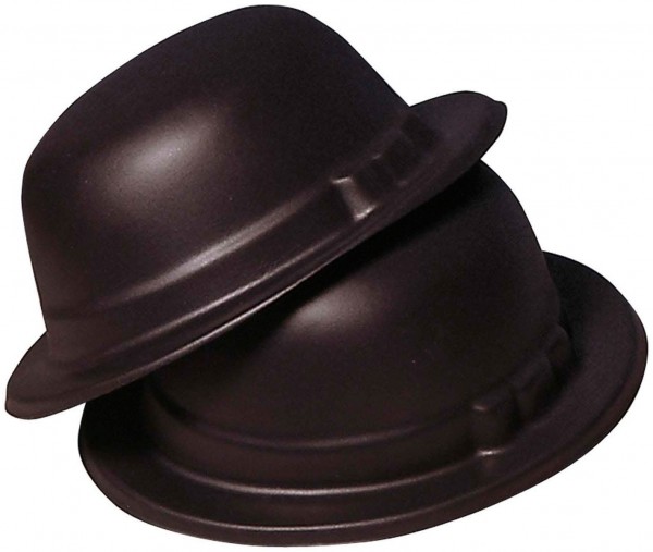 Black chaplin bowler hat