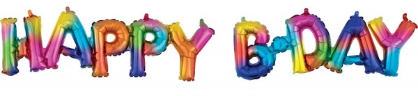 Ballon en aluminium coloré Happy B-Day