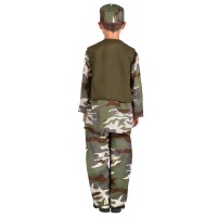 Kinderkostüm Soldat Camouflage mit Weste und Mütze