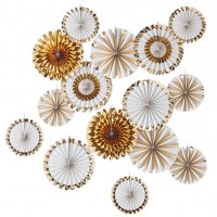 15 fan rosettes white-gold