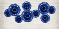 Preview: 3 paper rosettes Kate dark blue