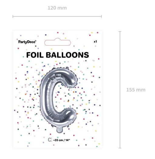 Folienballon C silber 35cm 3