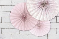 Preview: 3 peony paper rosettes dusky pink