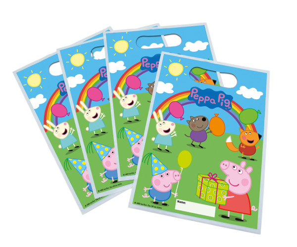 6 Peppa Pig rainbow gift bags