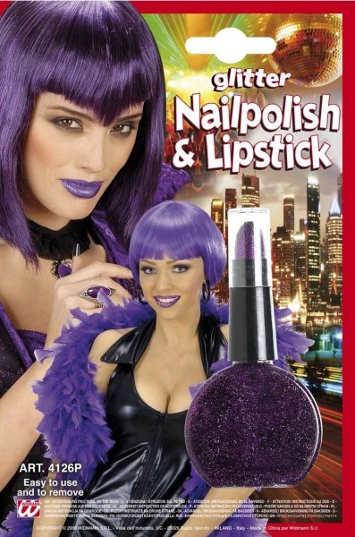 Glitzer Make Up Lippenstift & Nagellack