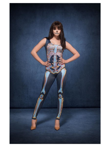 Sexy catsuit de esqueleto para mujer