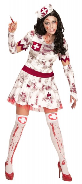 Bloody zombie nurse costume for women